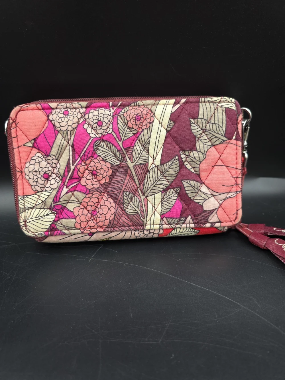 Vera Bradley Pink Floral Quilted Wristlet